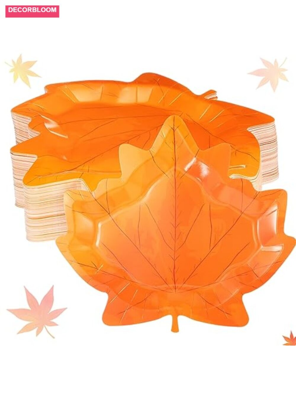 120 Thanksgiving Maple Leaf Paper Plates 9 Inch Disposable Dinnerware